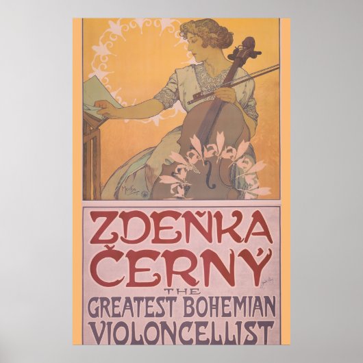 Zdenka Cerny poster van Alphonse Mucha (Voorkant)