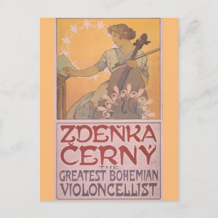 Zdenka Cerny poster van Alphonse Mucha Briefkaart