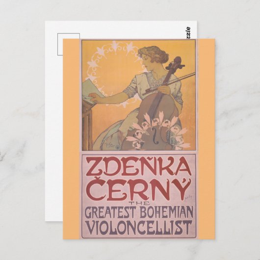 Zdenka Cerny poster van Alphonse Mucha Briefkaart (Voorkant / Achterkant)