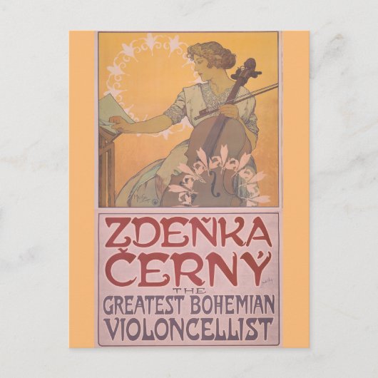 Zdenka Cerny poster van Alphonse Mucha Briefkaart (Voorkant)