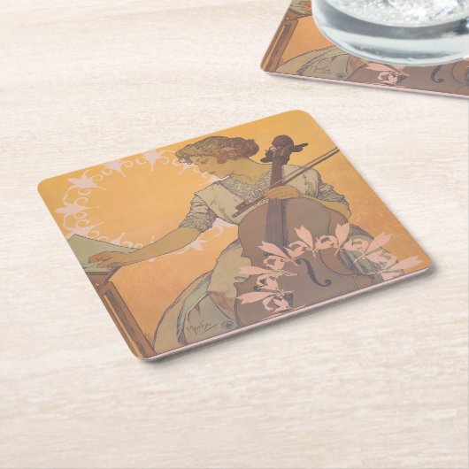 Zdenka Cerny poster van Alphonse Mucha Kartonnen Onderzetters (Schuin)