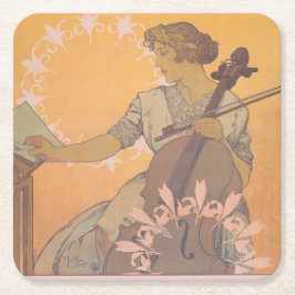 Zdenka Cerny poster van Alphonse Mucha Kartonnen Onderzetters