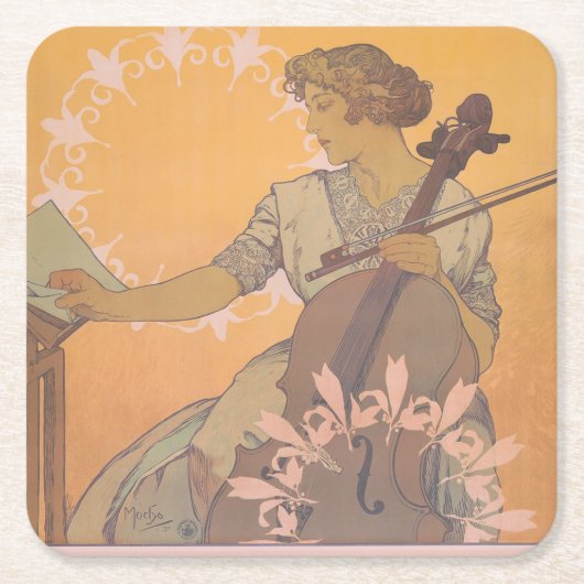 Zdenka Cerny poster van Alphonse Mucha Kartonnen Onderzetters (Voorkant)