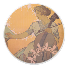 Zdenka Cerny poster van Alphonse Mucha Keramische Knop