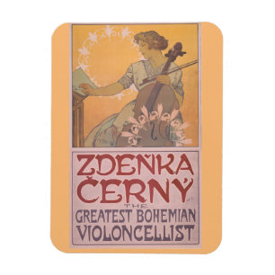Zdenka Cerny poster van Alphonse Mucha Magneet