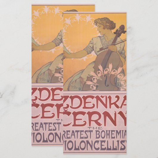 Zdenka Cerny poster van Alphonse Mucha Menu (Voorkant / Achterkant)