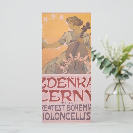 Zdenka Cerny poster van Alphonse Mucha Menu (Staand voorkant)