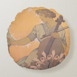 Zdenka Cerny poster van Alphonse Mucha Rond Kussen