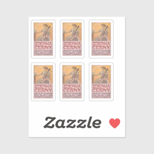 Zdenka Cerny poster van Alphonse Mucha Sticker (Vel)