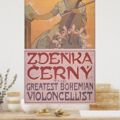 Zdenka Cerny Violincellist Poster door Alphonse Mu (Keuken)