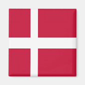 zDK001 DEENSE VLAG, Denemarken, Koelkast Magneet (Voorkant)