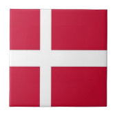 zDK001 DEENSE VLAG, Denemarken, Tegeltje (Voorkant)