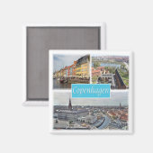 zDK003 KOPENHAGEN Denemarken, Koelkast Magneet (Voorkant / Achterkant)