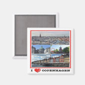 zDK014 COPENHAGEN KOPENHAGEN I Love, Fridge Magnet (Voorkant / Achterkant)