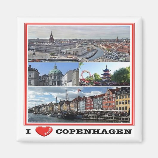 zDK014 COPENHAGEN KOPENHAGEN I Love, Fridge Magnet (Voorkant)