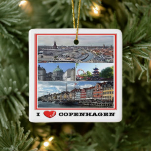 zDK014 KOPENHAGEN KOPENHAGEN I Love, Keramisch Ornament