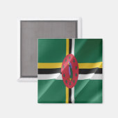 zDM002 DOMINICA, Waving Flag, Amerika, Fridge Magneet (Voorkant / Achterkant)