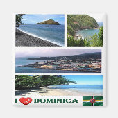 zDM003 DOMINICA I Love, Mosaic, America, Fridge Magneet (Voorkant)