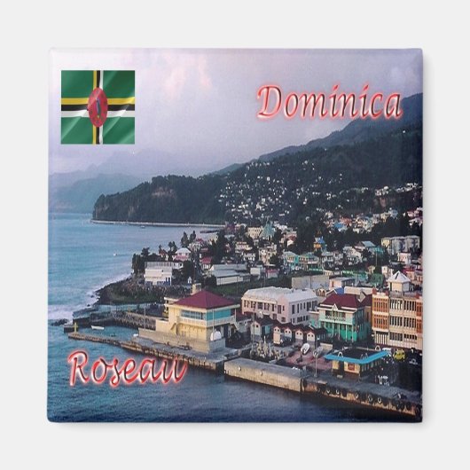 zDM004 ROSEAU, Panorama, Dominica, Amerika, Fridge Magneet (Voorkant)