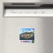 ZDM008 DOMINICA, I Love, Roseau Wide, Fridge Magneet (Insitu (Vaatwasser))