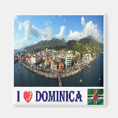 ZDM008 DOMINICA, I Love, Roseau Wide, Fridge Magneet (Voorkant)