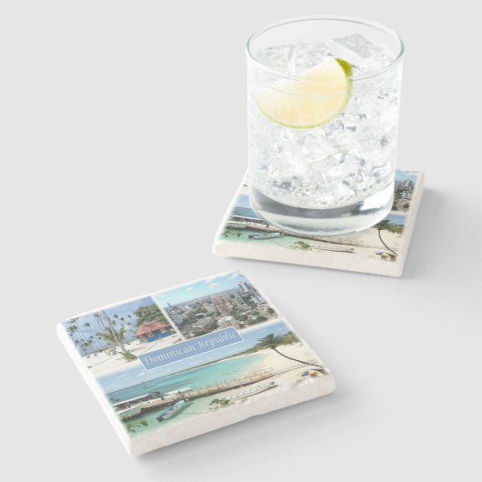 zDO005 DOMINICAN REPUBLIC, Mosaic, Amerika, Stenen Onderzetter (Zijkant)