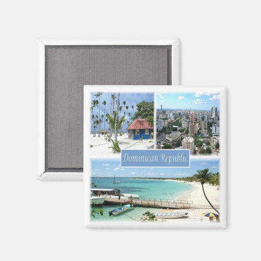 zDO005 DOMINICANSE REPUBLIEK, Mozaïek, Amerika-vri Magneet (Voorkant / Achterkant)