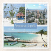 zDO005 DOMINICANSE REPUBLIEK, Mozaïek, Glazen Onderzetter (Voorkant)