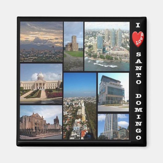 ZDO010 SANTO DOMINGO I Love, Fridge Magneet (Voorkant)