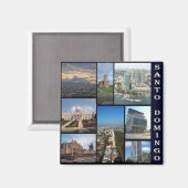 zDO011 SANTO DOMINGO, Dominicaanse Republiek, Frid Magneet (Voorkant / Achterkant)