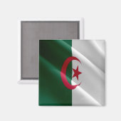 zDZ002 ALGERIA, Waving Flag, Afrika, Fridge Magneet (Voorkant / Achterkant)