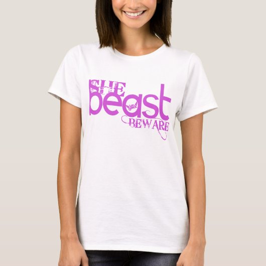 Ze beast roze hoes t-shirt (Voorkant)