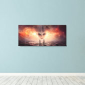 Ze bekijken ze canvas afdruk (Insitu (Houten vloer))