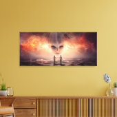 Ze bekijken ze canvas afdruk (Insitu (Woonkamer))