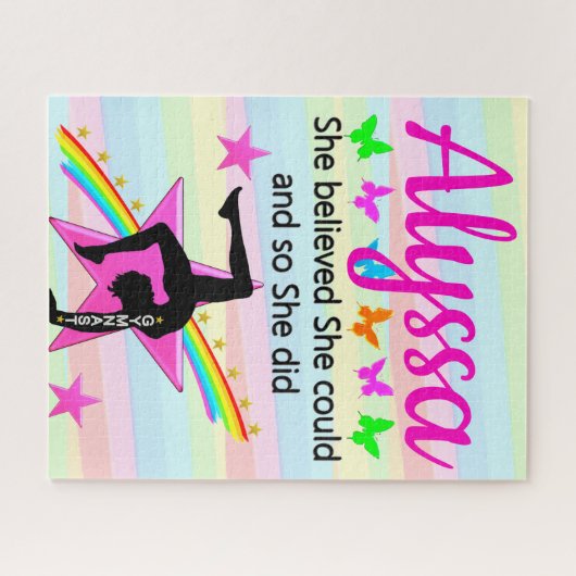 ZE BELIEVT DAT ZE KAN GYMNAST ONTWERPEN LEGPUZZEL (Horizontaal)