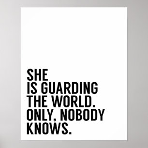 Ze bewaakt het Poster van de wereld