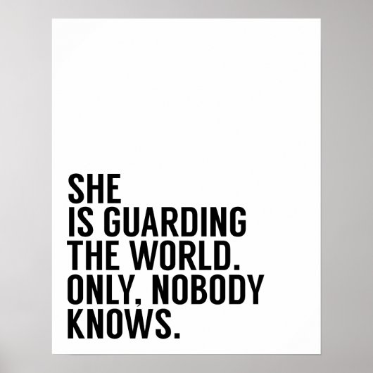 Ze bewaakt het Poster van de wereld (Voorkant)