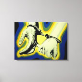 'Ze bijt op haar lip' stretched canvas print (Voorkant)