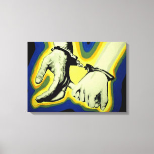 'Ze bijt op haar lip' stretched canvas print