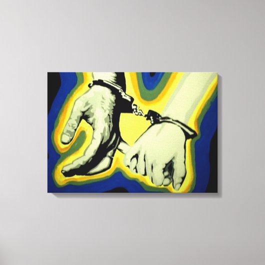 'Ze bijt op haar lip' stretched canvas print (Voorkant)