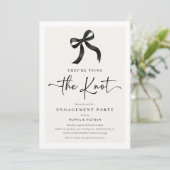 Ze binden de Black Knot Bow Engagement Party Kaart (Staand voorkant)