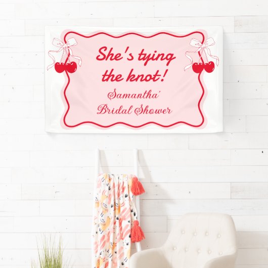 Ze binden de knoop Bow Vrijgezellenfeest Welkom Spandoek (Insitu)