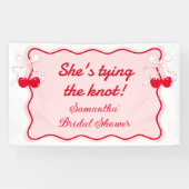 Ze binden de knoop Bow Vrijgezellenfeest Welkom Spandoek (Horizontaal)