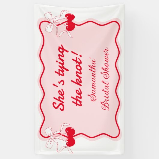 Ze binden de knoop Bow Vrijgezellenfeest Welkom Spandoek (Verticaal)