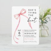 Ze binden de knoop bruids douche uitnodiging (Staand voorkant)