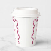 Ze binden de knoop glitter roze strik vrijgezellen papieren bekers (Rechts)