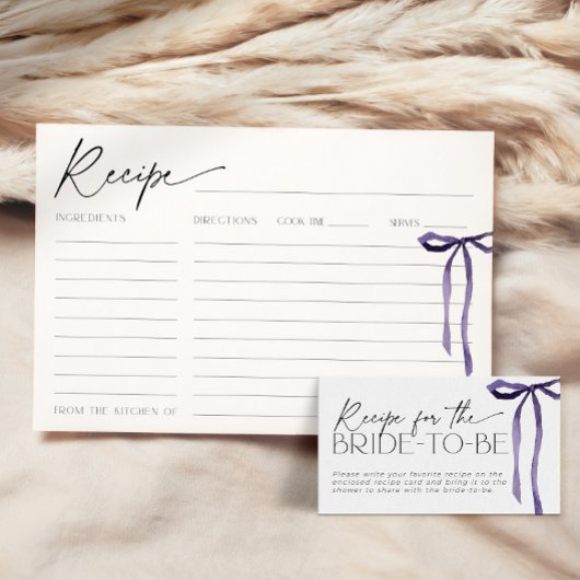 Ze binden de knoop Paarse boog bruids recept Kaart