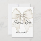 Ze binden de knoop witte boog Vrijgezellenfeest Bedankkaart (Voorkant)
