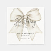 Ze binden de knoop witte boog Vrijgezellenfeest Servet (Voorkant)