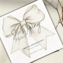 Ze binden de knoop witte boog Vrijgezellenfeest Servet